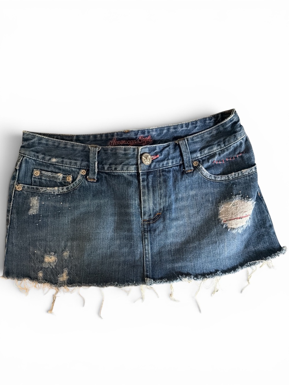 American Eagle Outfitters Blue Denim Jean Mini Skirt Micro Nano y2k Vintage